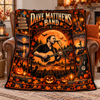 Dave Matthews Band Guitarist And Orange Moon Fleece Blanket For Autumn Concert Nights NDN 3