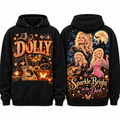 Dolly Orange Guitar Pumpkins Sparkle Bright In The Dark Moon Hoodie for Country Night Fans NDN 1