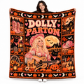 Dolly Parton Pink Guitar Portrait Fleece Blanket For Country Halloween Nights NDN 1