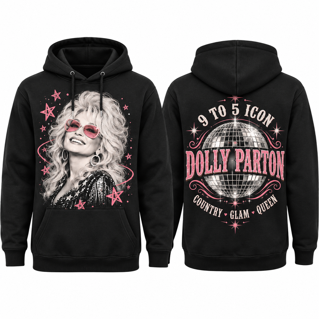 Dolly Parton Stars Nine To Five Icon Country Glam Queen Hoodie for Country Glam Fans NDN 1