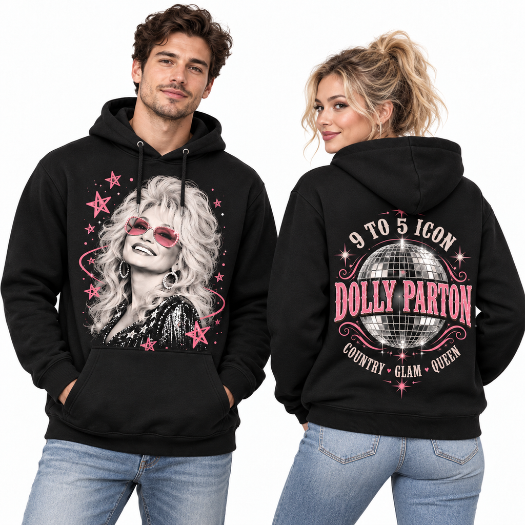 Dolly Parton Stars Nine To Five Icon Country Glam Queen Hoodie for Country Glam Fans NDN 2