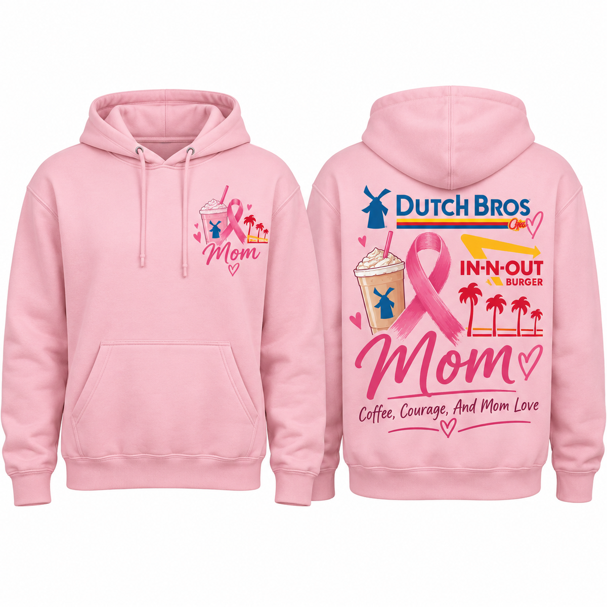 Dutch Bros In N Out Pink Ribbon Mom Hoodie NTH1 for Breast Cancer Awareness Supporters 1