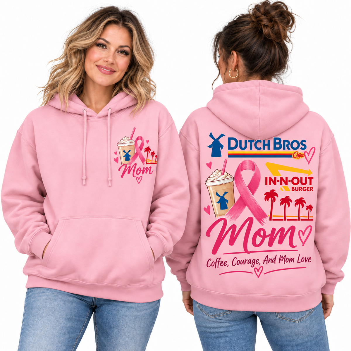 Dutch Bros In N Out Pink Ribbon Mom Hoodie NTH1 for Breast Cancer Awareness Supporters 2