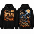 Dylan Orange Script Pumpkins Poetry In The Haunted Wind Hoodie for Haunted Folk Fans NDN 1