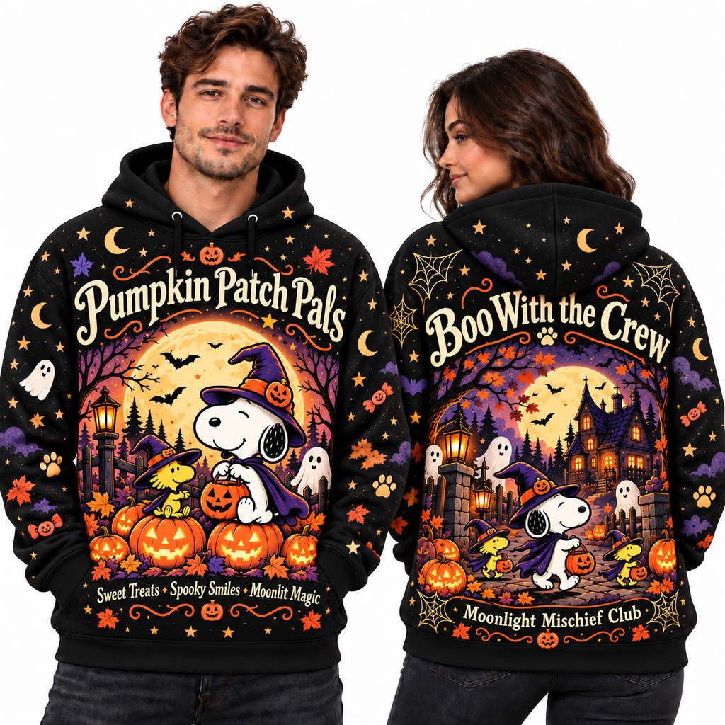 Snoopy Pumpkin Patch Pals Moonlight Mischief Halloween Hoodie NTT
