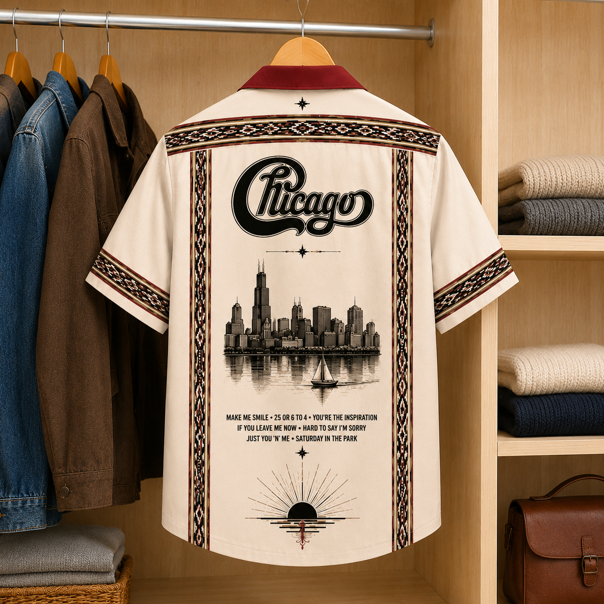 Chicago Luxury Design Hawaiian Shirt Mexican Inspired Hawaiian Shirt White Version