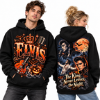 Elvis Pumpkins Guitar Portraits The King Never Leaves The Night Hoodie for Halloween King Fans NDN 2