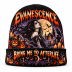 Evanescence Cemetery Moon Graphic Print Knit Beanie for Afterlife Halloween Night Walks NDN 1