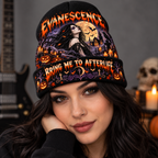 Evanescence Cemetery Moon Graphic Print Knit Beanie for Afterlife Halloween Night Walks NDN 3