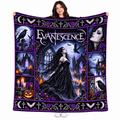 Evanescence Purple Raven Gothic Woman Fleece Blanket For Dark Halloween Nights NDN 1