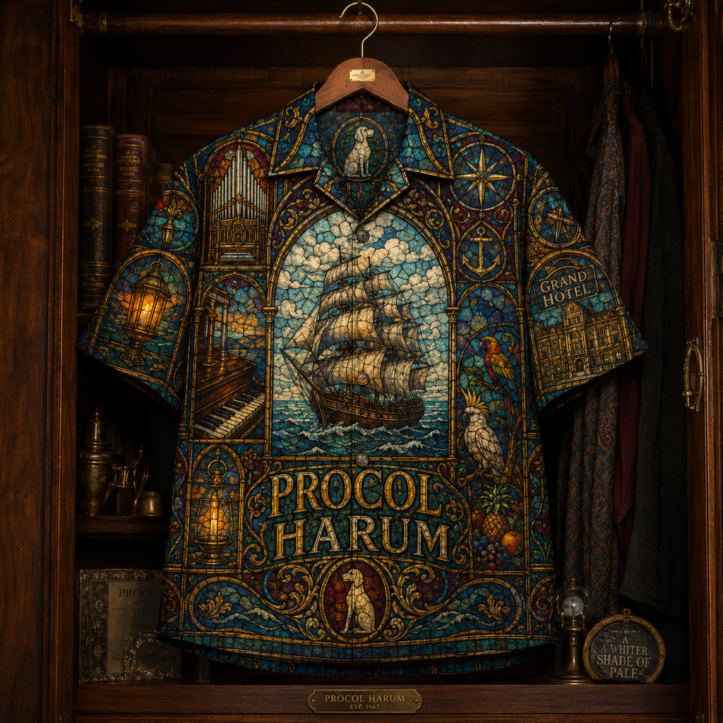 Procol Harum Hawaiian Shirt - Stained Glass Progressive Rock All-Over Print Button-Up Shirt