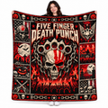 Five Finger Death Punch Skull And Brass Knuckles Fleece Blanket For Heavy Rock Nights NDN 1