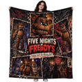 Five Nights At Freddys Animatronic Character Collage Fleece Blanket For After Dark Gaming Fans NDN 1