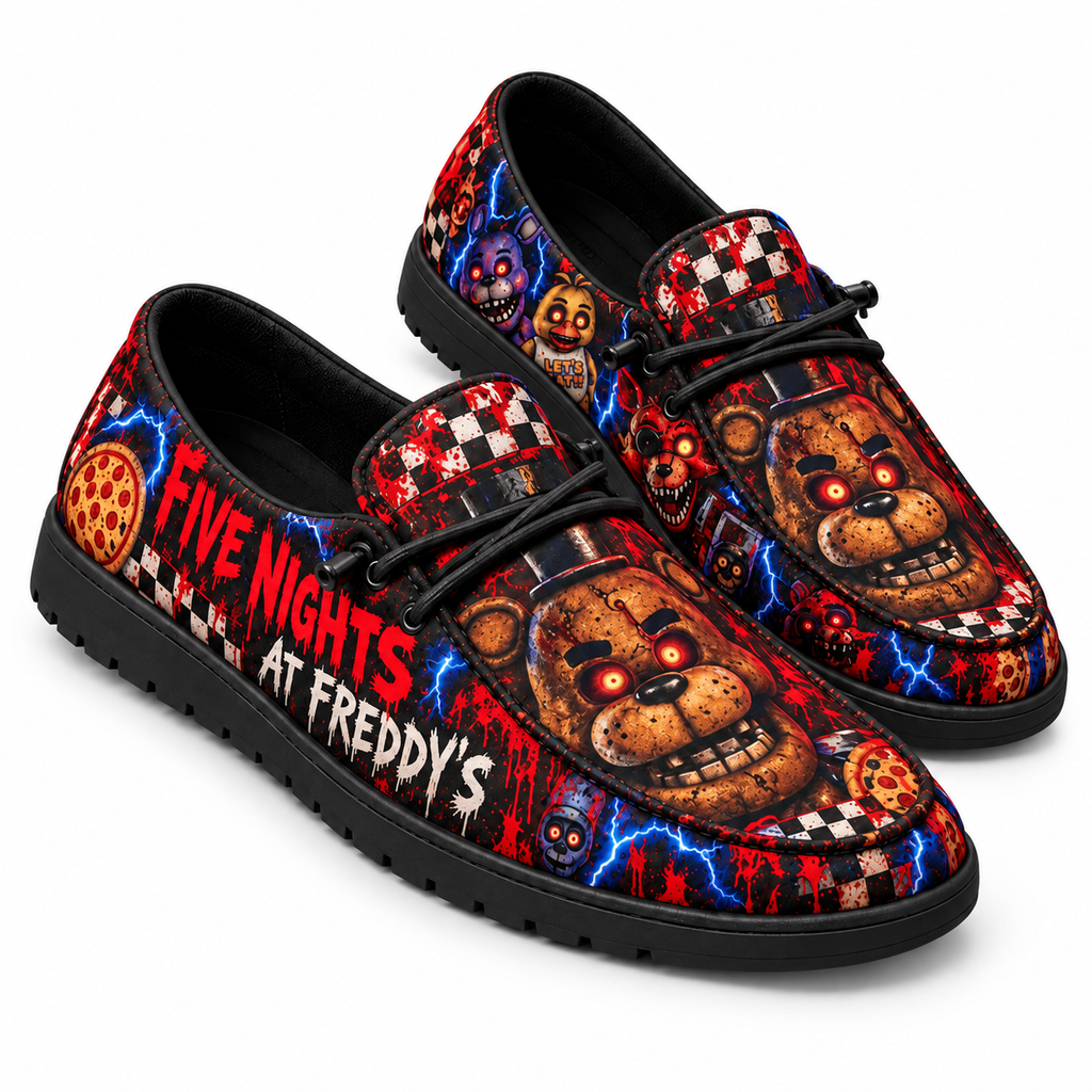 Five Nights At Freddy's Glowing Bear Loafer Shoes For Fans Of After Dark Frights NDN 1