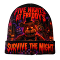Five Nights At Freddy's Gold Arcade Graphic Print Knit Beanie for Night Shift Fans NDN 1