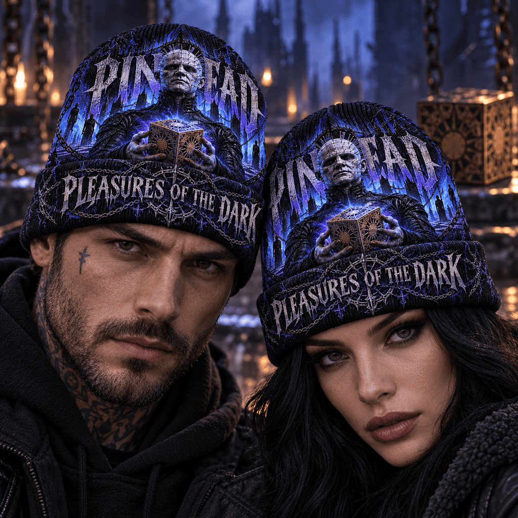 Pinhead Puzzle Box Graphic Print Knit Beanie for Dark Cenobite Ritual Nights NDN 2