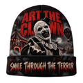 Art The Clown Wide Grin Graphic Print Knit Beanie for Midnight Carnival Terror NDN 1