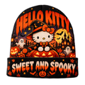 Hello Kitty Witch Hat Graphic Print Knit Beanie for Sweet Spooky Halloween Evenings NDN 1