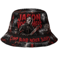 Premium Jason Voorhees Camp Blood Never Sleeps Horror Bucket Hat NDN 1
