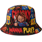 Premium Chucky Wanna Play Horror Movie Graphic Bucket Hat NDN 1