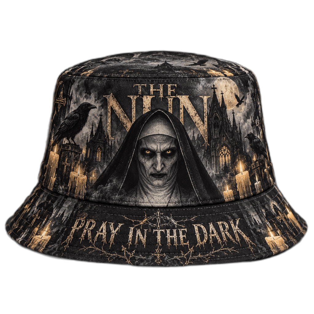 Premium The Nun Pray In The Dark Horror Graphic Bucket Hat NDN 1
