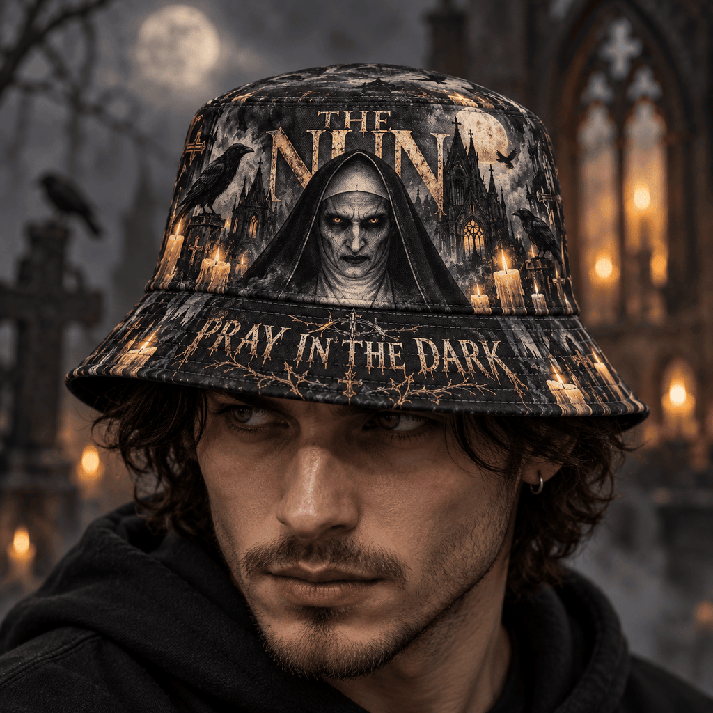 Premium The Nun Pray In The Dark Horror Graphic Bucket Hat NDN 2