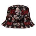 Premium Art The Clown Smile Through The Terror Horror Bucket Hat NDN 1