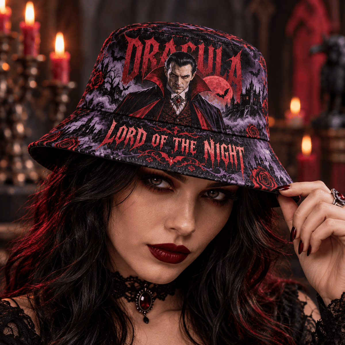 Premium Dracula Lord Of The Night Gothic Horror Graphic Bucket Hat NDN 2