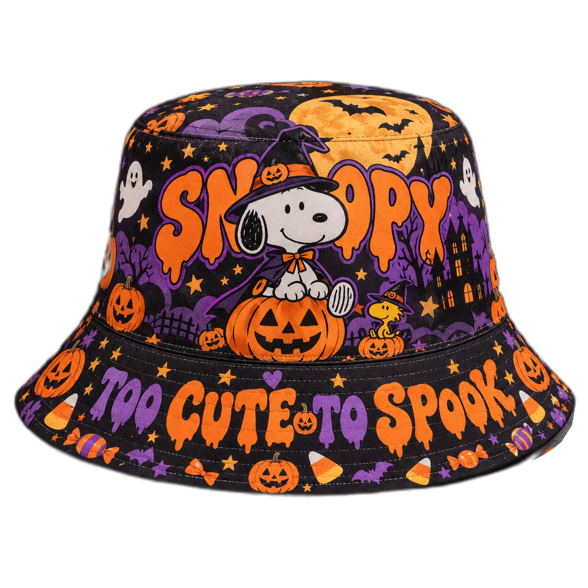 Premium Snoopy Too Cute To Spooky Halloween Graphic Bucket Hat NDN 1