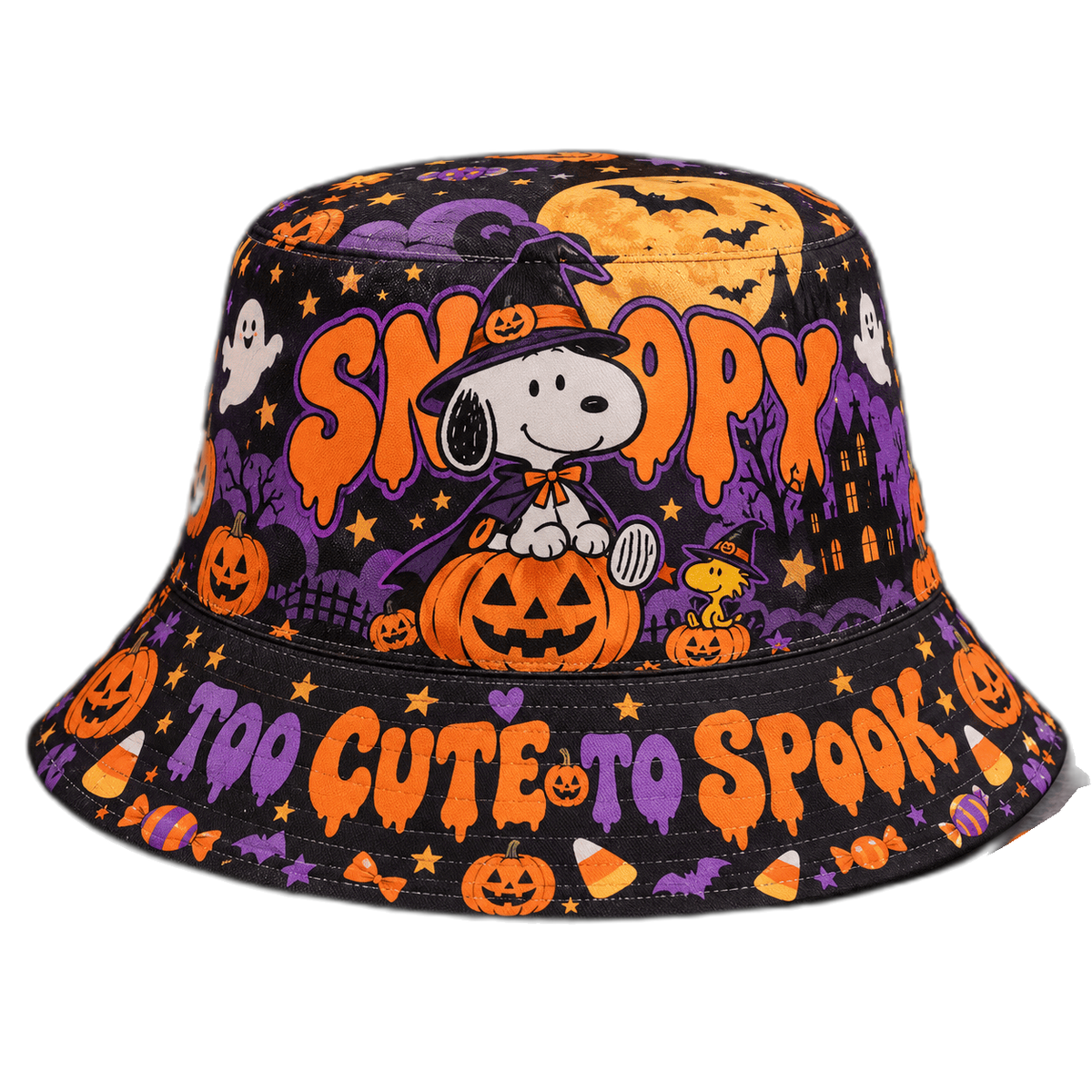 Premium Snoopy Too Cute To Spooky Halloween Graphic Bucket Hat NDN 1