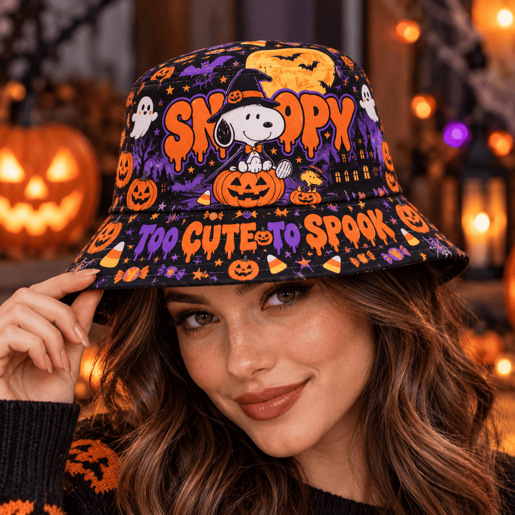 Premium Snoopy Too Cute To Spooky Halloween Graphic Bucket Hat NDN 2