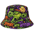 Premium The Grinch Spooky With Attitude Halloween Graphic Bucket Hat NDN 1