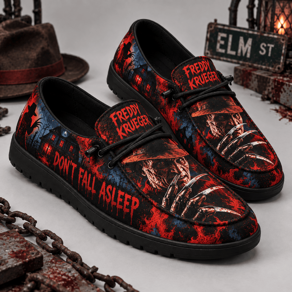 Freddy Krueger Bladed Glove Loafer Shoes For Nightmare Fans Who Dare Stay Awake NDN 1