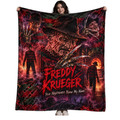 Freddy Krueger Striped Sweater And Claw Collage Fleece Blanket For Nightmare Horror Movie Nights NDN 1