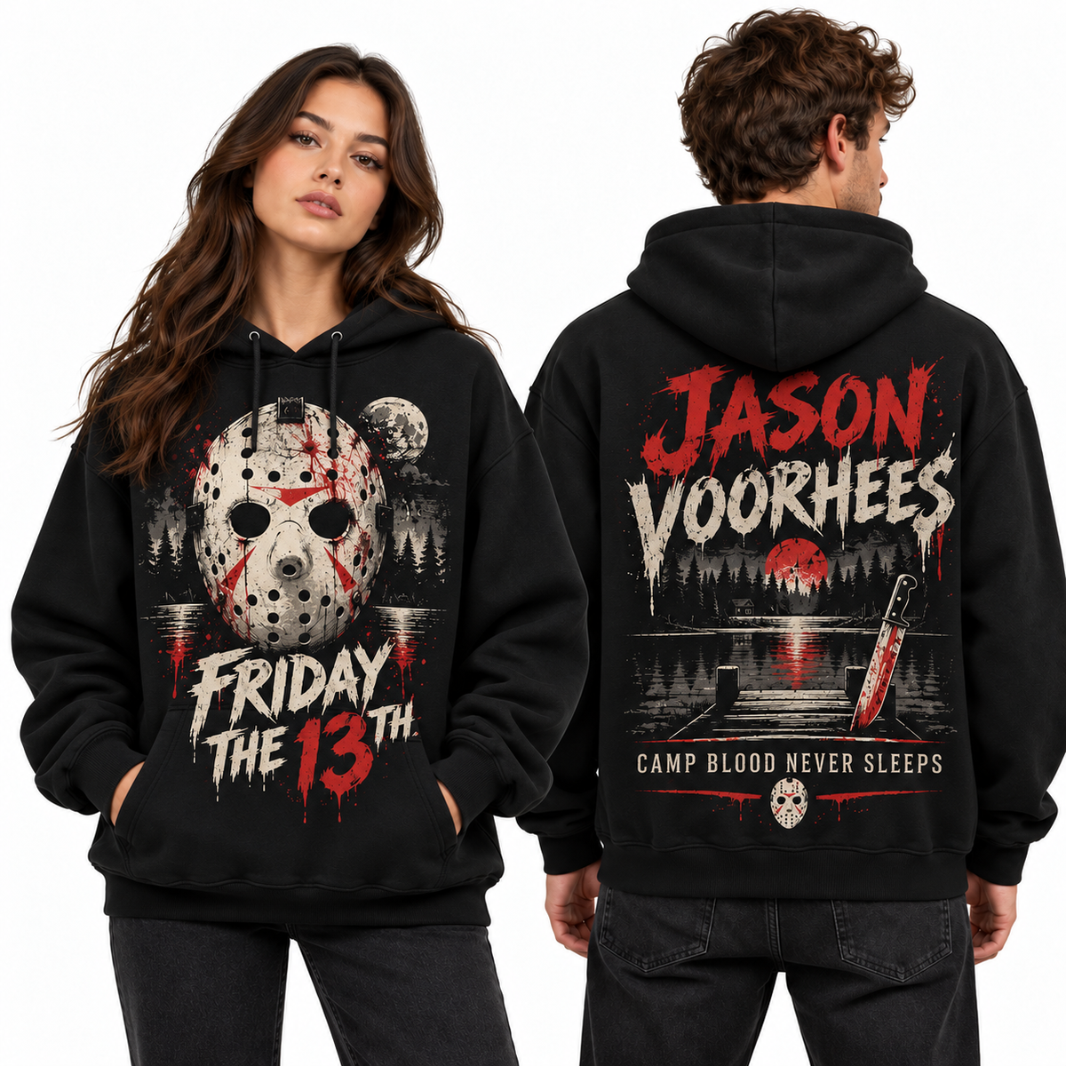 Friday The 13th Jason Voorhees Hoodie NTH1 for Horror Fans Who Love Campfire Terror 2