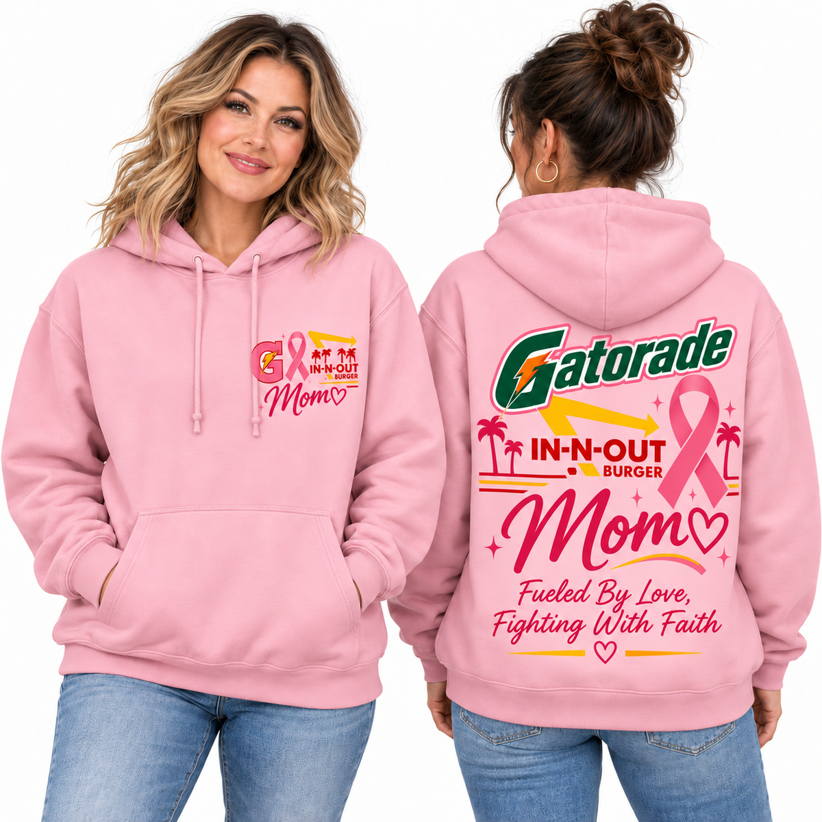 Gatorade In N Out Pink Ribbon Mom Hoodie NTH1 for Breast Cancer Awareness Supporters 2