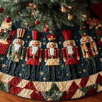 Enchanted Nutcracker Quilted Christmas Tree Skirt NCU0DV2306