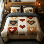Heart 3-Piece Quilted Bedding Set NCU0VT85