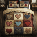 Heart 3-Piece Quilted Bedding Set NCU0VT85