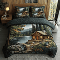 Timeless Log Cabin 3-Piece Quilted Bedding Set NCU0DK3575
