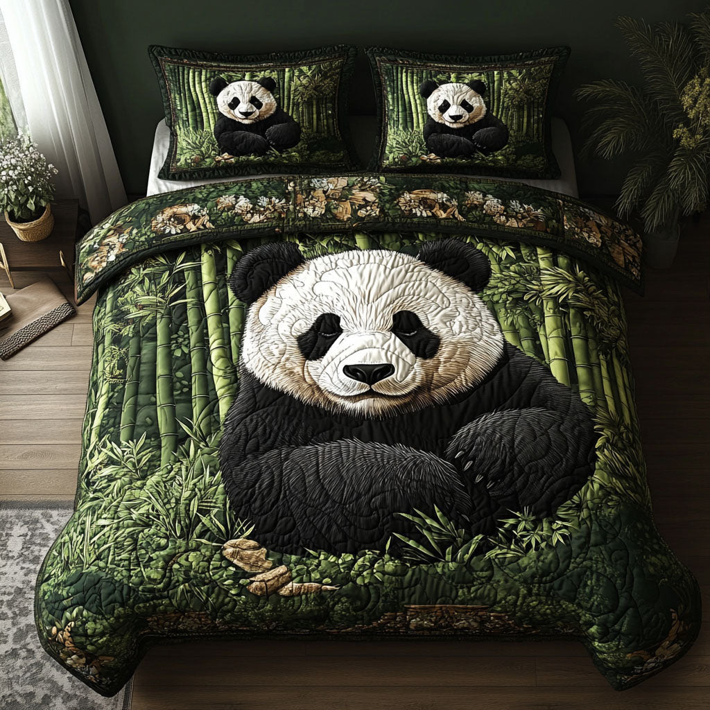 Bamboo Panda Joy 3-Piece Quilted Bedding Set NCU0NT3051