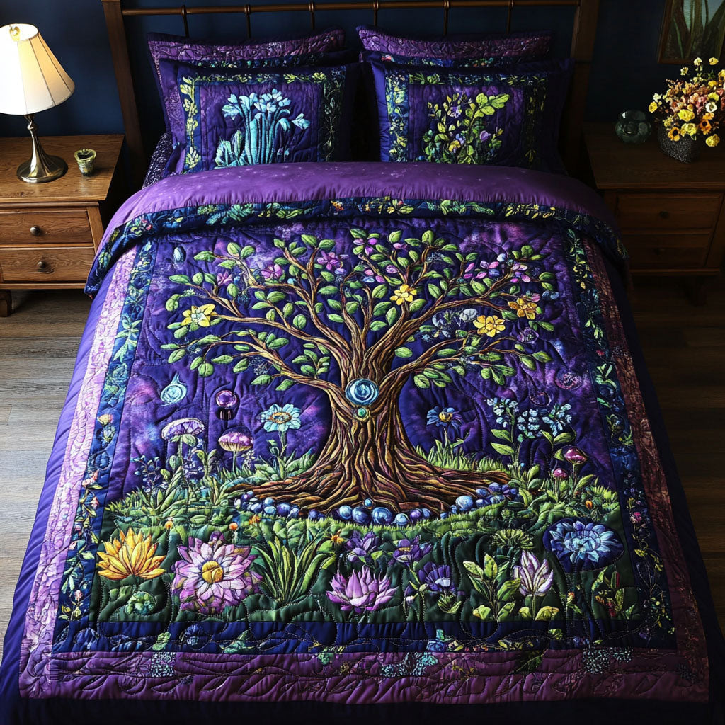 Harmonys Heartwood 3-Piece Quilted Bedding Set NCU0PT3329