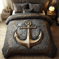 Sailor Anchor 3-Piece Quilted Bedding Set NCU0DK3984