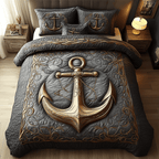 Sailor Anchor 3-Piece Quilted Bedding Set NCU0DK3984