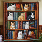 Cat And Book XR1309024CL Quilt