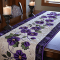 Violet Flowers Quilted Table Runner NCU0DV2127