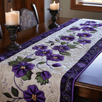 Violet Flowers Quilted Table Runner NCU0DV2127