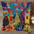 Whimsical Chickens Quilted Pillow Case NCU0PT305