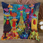 Whimsical Chickens Quilted Pillow Case NCU0PT305