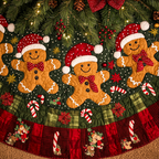 Gingerbread Village Delight Christmas Quilted Tree Skirt NCU0DK1486